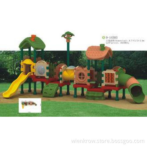 Children Outdoor Plastic Playground Slide Equipment 6.9*3.6